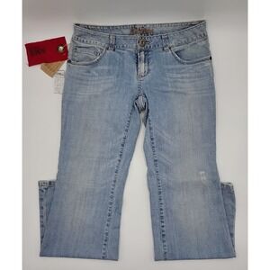NWT NMX Ninomaxx Jeans Light Wash Distressed Denim Womens Size‎ 30 #C281